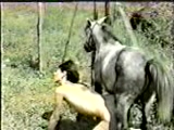 Bikini woman fucks Horse 